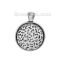 Picture of Zinc Based Alloy Embroidery Pendants Round Disc Antique Silver Color Cabochon Settings (Fits 25mm Dia.) 36mm x 27mm 24mm Dia., 10 Sets