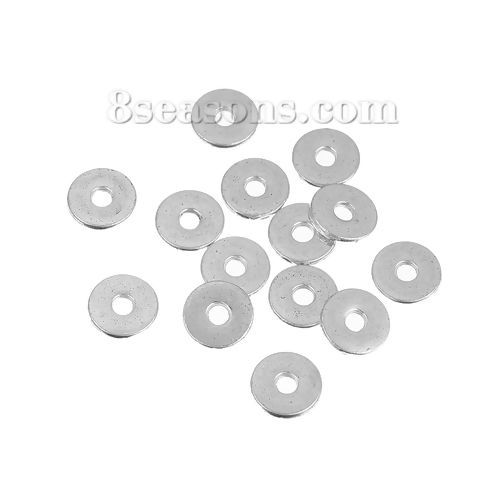 Picture of Zinc Based Alloy Wavy Spacer Beads Antique Silver Color About 8mm Dia, Hole: Approx 2.1mm, 200 PCs