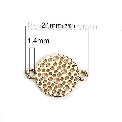 Bild von Zinklegierung Verbinder Rund Vergoldet 21mm x 15mm, 20 Stück