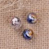 Picture of Lampwork Glass Beads Round Blue Faceted About 12mm x 9mm, Hole: Approx 2.8mm, 10 PCs