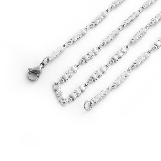 Image de Colliers en 304 Acier Inoxydable D'autres chaînes Bonbon Argent Mat 46cm Long, Taille de Chaîne: 13mm x 3.5mm, 1 Pièce