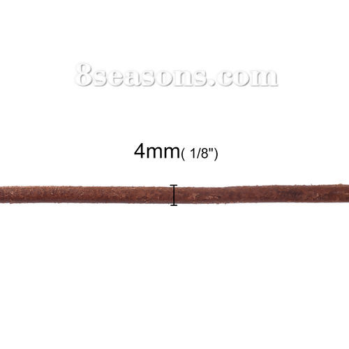 Picture of Cowhide Leather Jewelry Cord Rope Dark Coffee 4mm( 1/8"), 1 Roll (Approx 5 M/Roll)