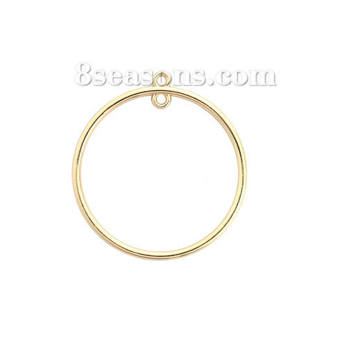 Picture of Zinc Based Alloy Pendants Circle Ring Gold Plated 4.3cm x4cm(1 6/8" x1 5/8"), 10 PCs