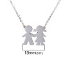 Picture of 316 Stainless Steel Necklace Silver Tone Boy & Girl Lover 45cm(17 6/8") long, 1 Piece”