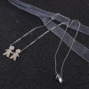 Picture of 316 Stainless Steel Necklace Silver Tone Boy & Girl Lover 45cm(17 6/8") long, 1 Piece”