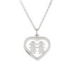 Picture of 316 Stainless Steel Necklace Silver Tone Heart Girl 47.5cm(18 6/8") long, 1 Piece”