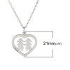 Picture of 316 Stainless Steel Necklace Silver Tone Heart Girl 47.5cm(18 6/8") long, 1 Piece”