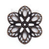 Picture of Iron Based Alloy Embellishments Flower Antique Copper Filigree 60mm(2 3/8") x 54mm(2 1/8"), 50 PCs