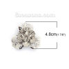 Picture of Iron Based Alloy Filigree Stamping Embellishments Flower Silver Tone Leaf (Can Hold ss10 Pointed Back Rhinestone) 48mm(1 7/8") x 47mm(1 7/8"), 10 PCs