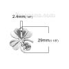 Picture of Zinc Based Alloy Charms Four Leaf Clover Antique Silver Color Message " GOOD LUCK " 29mm(1 1/8") x 27mm(1 1/8"), 10 PCs