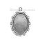 Picture of Zinc Based Alloy Pendants Oval Antique Silver Color Cabochon Settings (Fits 28mm x 20mm) 42mm x 29mm, 10 PCs