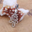 Picture of 304 Stainless Steel Pendants Christmas Tree Silver Tone 42mm(1 5/8") x 16mm( 5/8"), 1 Piece