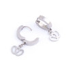 Imagen de 304 Acero Inoxidable Pendientes Círculos Tono de Plata Calabaza 27mm x 14mm, Post/ Wire Size: (19 gauge), 1 Par
