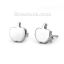 Image de Boucles d'Oreilles Puces en 304 Acier Inoxydable Argent Mat Pomme 8mm x 7mm, (21 gauge) 1 Paire