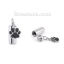Immagine di 304 Acciaio al titanio Cremazione Ash Urna Ciondoli Cilindrico Tono Argento Nero Impronte di Orso Smalto 33mm x 10mm, 1 Pz”