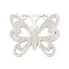 Picture of 304 Stainless Steel Embellishments Butterfly Animal Silver Tone Filigree 30mm(1 1/8") x 29mm(1 1/8"), 5 PCs