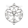 Picture of Zinc Based Alloy Boho Chic Connectors Round Antique Silver Color Celtic Knot 49mm x 40mm, 10 PCs