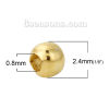 Picture of Iron Based Alloy Spacer Beads Round Gold Plated About 2.4mm Dia, Hole: Approx 0.8mm, 3000 PCs