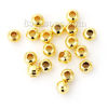 Picture of Iron Based Alloy Spacer Beads Round Gold Plated About 2.4mm Dia, Hole: Approx 0.8mm, 3000 PCs