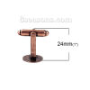 Bild von Messing Manschettenknöpfe Rund RotMessingfarbe Umdrehbar (Für 12mm D.) 24mm x 12mm, 10 Stück