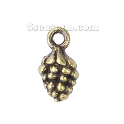 Picture of Zinc Based Alloy Charms Pine Cone Antique Bronze 13mm( 4/8") x 7mm( 2/8"), 50 PCs