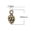 Picture of Zinc Based Alloy Charms Pine Cone Antique Bronze 13mm( 4/8") x 7mm( 2/8"), 50 PCs