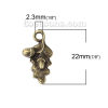 Picture of Zinc Based Alloy Charms Pine Cone Antique Bronze Leaf 22mm( 7/8") x 12mm( 4/8"), 30 PCs
