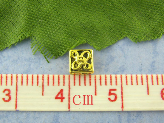 Imagen de Cuentas Espaciador Zamak Diamond,Oro Antiguo Flor 5mm x 5mm, Agujero: acerca de 1.2mm, 120 Unidades