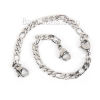 Picture of 304 Stainless Steel Lobster Clasp 3:1 Figaro Link Chain Bracelets Silver Tone 18.5cm(7 2/8") long, 1 Piece