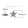 Picture of Zinc Based Alloy Spacer Beads Star Fish Antique Silver Color 14mm x 14mm, Hole: Approx 0.8mm, 50 PCs