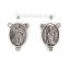 Bild von 50 Stück Zinklegierung Religiös Steckverbinder Charms Anhänger Antiksilber Oval Heilige Maria Mutter Gottes Muster Doppelseitig, 20mm x 15mm