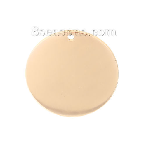 Immagine di Lega di Alluminio Ciondoli Tondo Oro Opaco Trafila 42mm Dia, 1 Pz