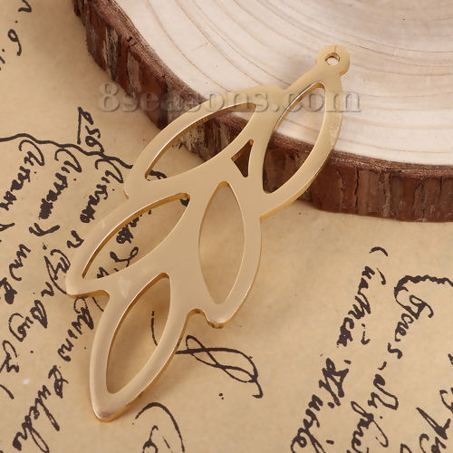 Immagine di Lega di Alluminio Ciondoli Spirale Oro Opaco Trafila 54mm x 50mm , 1 Pz