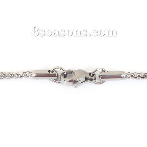 304ステンレス鋼 ランタンチェーン ネックレス シルバートーン 50cm長さ、 チェーンサイズ: 1.9mm、 1 本 の画像