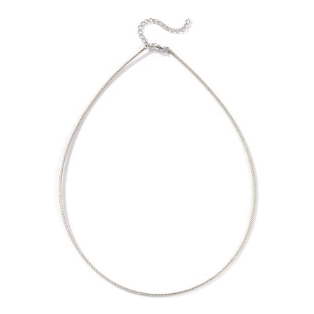 Immagine di Spirale Collana Girocollo All'Ingrosso, Tono Argento Acciaio Inossidabile, Unisex Minimalista Regalo Gioielli Per Rivenditore, 40cm Lunghezza, Dimensione della Catena: 1.5mm, 1 Pz