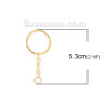 Picture of Iron Based Alloy Keychain & Keyring Gold Plated Circle Ring 53mm, 30 PCs