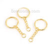 Bild von Eisenlegierung Schlüsselkette & Schlüsselring Vergoldet Ring 53mm, 30 Stück