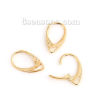 Picture of Brass Lever Back Clips Earrings Findings Drop Gold Plated 18mm( 6/8") x 11mm( 3/8"), 20 PCs                                                                                                                                                                   