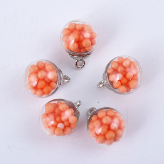 フォー チャーム クリア ガラスドーム 白 21mm x 16mm、 20 個 の画像