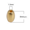 Picture of Zinc Based Alloy Spacer Beads Barrel Gold Plated 6mm x 4mm, Hole: Approx 1.3mm, 200 PCs