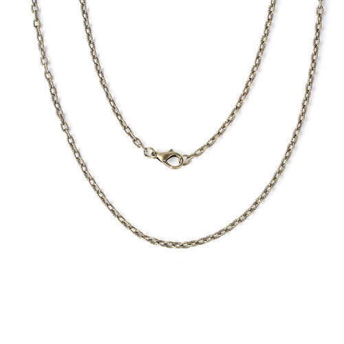 Picture of Iron Based Alloy Textured Link Cable Chain Necklace Antique Bronze 81cm(31 7/8") long, Chain Size: 5x3.2mm( 2/8" x 1/8"), 1 Set ( 12 PCs/Set)