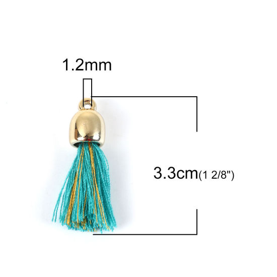 Изображение Хлопок Подвески Кисточка С Филиграной Позолоченный Пластиковый Наконечник Розовый 3.5см, 20 ШТ