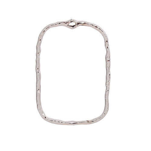 Bild von Zinklegierung Anhänger Rechteck Hellgold 40mm x 28mm, 10 Stück