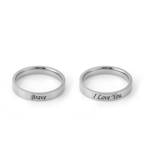 Picture of 304 Stainless Steel Unadjustable Rings Silver Tone Round 20.7mm( 7/8")(US Size 11), 1 Piece