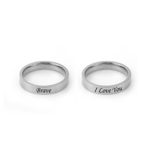 Picture of 304 Stainless Steel Unadjustable Rings Silver Tone Round 18.3mm(6/8")(US Size 8), 1 Piece