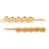 Picture of Iron Based Alloy Hair Clips Findings Round Gold Plated Cabochon Settings (Fits 8mm Dia.) 63mm x 9mm, 20 PCs