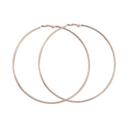 フープピアス 金メッキ 円形 9.1cm x 8.8cm、 1 ペア