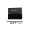 Picture of Paper & Velvet Jewelry Wine Glass Charms Gift Boxes Rectangle Message Black 18cm(7 1/8") x 8cm(3 1/8") , 2 PCs
