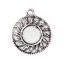 Image de Pendentifs Supports à Cabochons Alliage de Zinc Rond Argent Vieilli Cabochon Rapportable Soleil (Taille à Incruster: 14mm Dia.) 35mm x 29mm, 10 Pcs