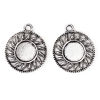 Picture of Zinc Based Alloy Pendants Round Disc Antique Silver Color Sun Cabochon Settings (Fits 14mm Dia.) 35mm x 29mm, 10 PCs
